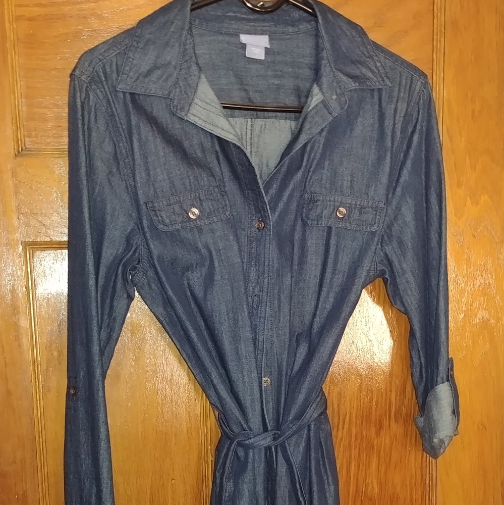 Denim midi dress